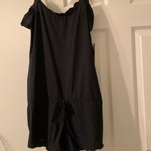 Juicy Couture black playsuit/romper/coverup/teddy with drawstring waist